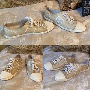 Gorgeous gold Authentic Chanel sneakers